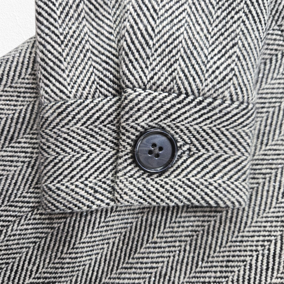 Banana Republic Wool Blend Herringbone Double Breasted Peacoat Jacket Size Med - Picture 5 of 9